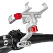 PROMEND Aluminum Cell Phone Holder for Motorcycle, Adjustable Angle, Silver - 2