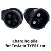 Tesla-TYPE1 EV Charging Station Adapter Conversion Head - Black - 4