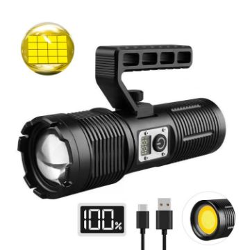 XHP160 Telescopic Zoom Searchlight Double-head Portable LED Flashlight - 1