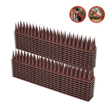 20pcs/Box 30cm 3 Rows Spikes Plastic Bird Repellent Spikes - Brown - 1