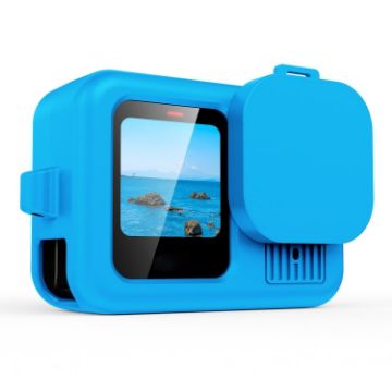 Blue Silicone Case for GoPro HERO13 Black with Wrist Strap & Lens Cover - 1