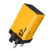 WK WP-U157 67W USB-C/Type-Cx2 Fast Charger - UK Plug Yellow - 1