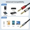 Gold Plated 3.5mm TRS to Dual 6.35mm TS Y Splitter Audio Cable - 4