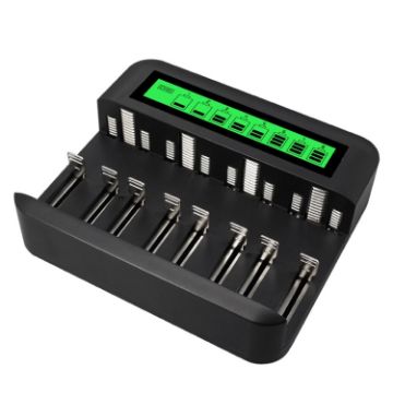 NC559 Eight-Slot LCD Battery Charger for AA/AAA/C/D - Fast Charging - 1