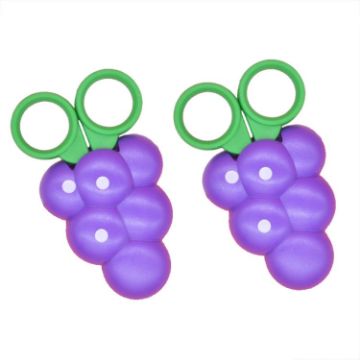 Cute Vegetable & Fruit Shape Kids Scissors (Grape) - 2pcs/Pack - 1