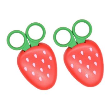 Cute Fruit & Vegetable Kids Scissors (Strawberry) - 2pcs/Pack - 1