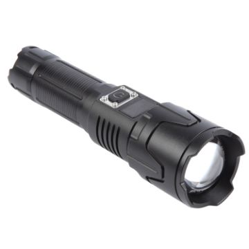 30W White Laser Wick LED Flashlight, 1000LM, Telescopic Zoom, Black - 1