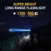 30W White Laser Wick LED Flashlight, 1000LM, Telescopic Zoom, Black - 6