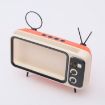 Retro Small TV Desktop Cell Phone Holder With Bluetooth Speaker (Orange Black) - 1