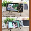 Retro Small TV Desktop Cell Phone Holder With Bluetooth Speaker (Orange Black) - 2