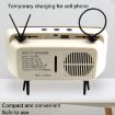 Retro Small TV Desktop Cell Phone Holder With Bluetooth Speaker (Orange Black) - 3