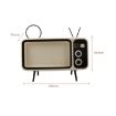 Retro Small TV Desktop Cell Phone Holder With Bluetooth Speaker (Orange Black) - 6