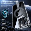 iPhone 15 Pro Max Holder Hand Strap MagSafe Case - Titanium Grey + Orange Strap - 2