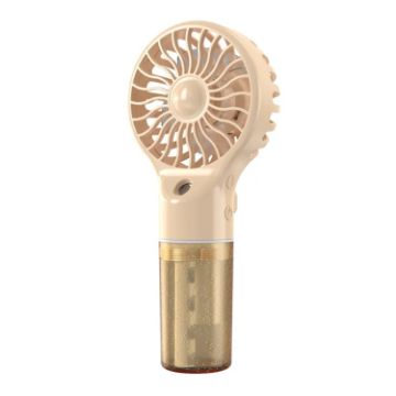 Yellow USB Rechargeable Handheld Misting Fan - Portable Hydration Fan - 1