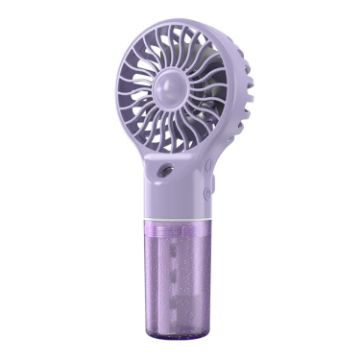 USB Rechargeable Handheld Misting Fan - Purple - 1