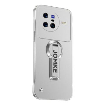 Silver Vivo X80 Baking Varnish 360 Rotate Holder PC Phone Case - 1