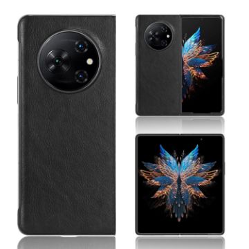 Tecno Phantom V Fold Black Litchi Texture Back Cover Case - 1