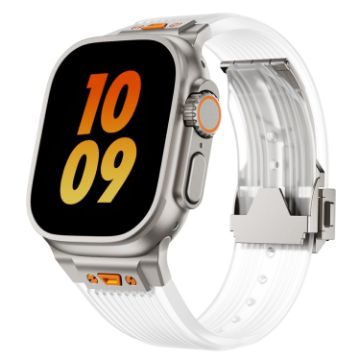 Apple Watch Ultra 49mm Transparent Silicone Band - Titanium Transparent - 1