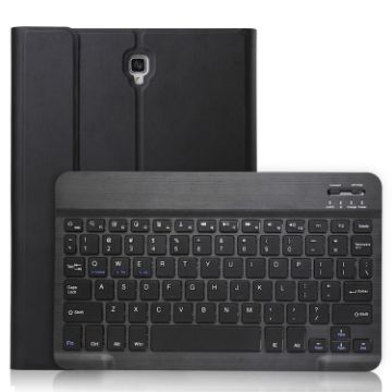 Ultra-thin Magnetic Bluetooth Keyboard Leather Tablet Case for Galaxy Tab A 10.5 - Black - 1