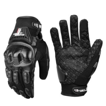 GHOST RACING Motorcycle Riding Gloves, Size M - Black - 1