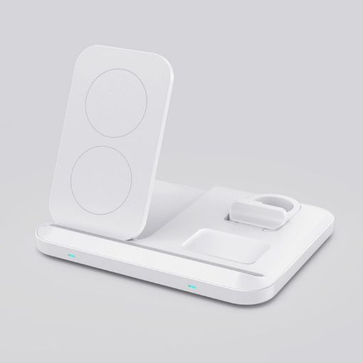 DW08 15W 3 in 1 Folding Wireless Charger - White - 1