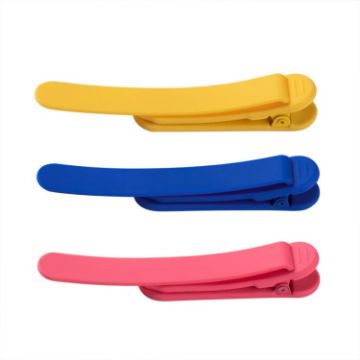 Silicone Page Bookmark Clip Set - Rose Red, Yellow, Blue - 1
