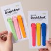 Silicone Page Bookmark Clip Set - Rose Red, Yellow, Blue - 5