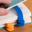 Silicone Page Bookmark Clip Set - Rose Red, Yellow, Blue - 7