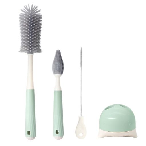 Silicone Rotating Cup Brush Set - Bottle Nipple Straw Cleaner Brush - 1