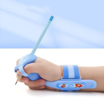 Cartoon Student Anti-wrist Hook Pen Holding Corrector Set (Blue) - 1