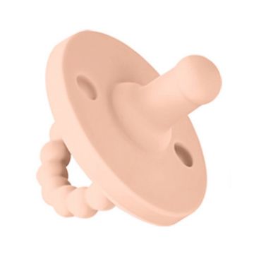 Round Heads Baby Silicone Pacifier - Peach Pink - 1