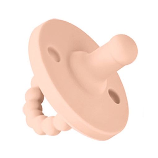 Round Heads Baby Silicone Pacifier - Peach Pink - 1