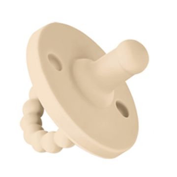 Round Heads Baby Silicone Pacifier - Beige - 1
