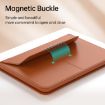 Multifunctional Laptop PU Magnetic Stand Split Liner Bag, 15 inch, Dark Green - 8
