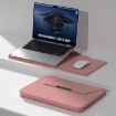 Multifunctional Laptop PU Magnetic Stand Split Liner Bag, 15 inch - Rose Gold - 1
