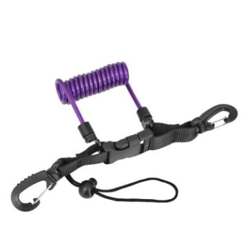 TPU Spring Steel Diving Camera Retractable Anti-lost Rope - Transparent Purple - 1