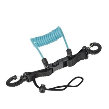 TPU Spring Steel Diving Camera Anti-lost Rope - Lake Blue - 1