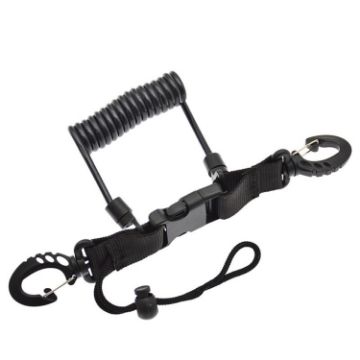 Black Diving Camera TPU Spring Steel Wire Retractable Anti-lost Rope - 1