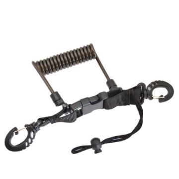 TPU Spring Steel Wire Retractable Anti-lost Rope - Transparent Black - 1