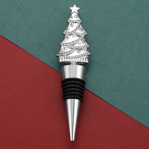 Christmas Tree Wine Champagne Sealing Stopper Silver - 1