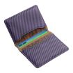 Denior V13 Magsafe Wallet Carbon Fiber Texture Leather (Purple) - 3