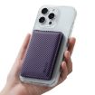 Denior V13 Magsafe Wallet Carbon Fiber Texture Leather (Purple) - 5