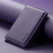 Denior V13 Magsafe Wallet Carbon Fiber Texture Leather (Purple) - 7