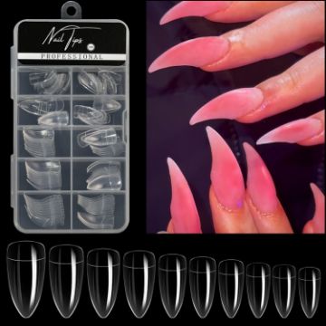 100pcs Halloween Style Stiletto Nail Tips - Transparent - 1