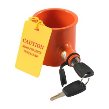 Semi-trailer RV Anti-theft Lock with Warning Sign - 1