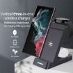 White B20A 15W Qi Wireless Charger 3-in-1 Stand for Samsung Watch/Galaxy Buds - 2