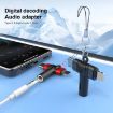 2 in 1 Flower Pattern Type-C & 8 Pin Audio Adapter with Lanyard - Blue Black - 7