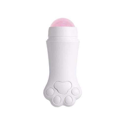 Rose Quartz Face Oil Absorbing Roller Volcanic Stone Facial Skin Repair Cleansing Massager - 1