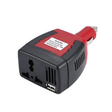 75W Car Inverter Voltage Conversion USB Port Charger, 12V To 220V Black - 1