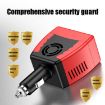 75W Car Inverter Voltage Conversion USB Port Charger, Red - 6